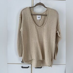Aerie Small Beige Textured Sweater oversized Loungewear Soft Knit Cozy Women